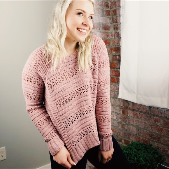 Me to We Sweaters - Me to we Open Knit Chunky Sweater Pink